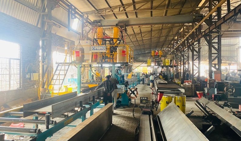 Submerged arc welding line